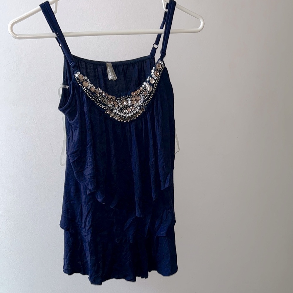 2000s Vanity Layered Navy Tank